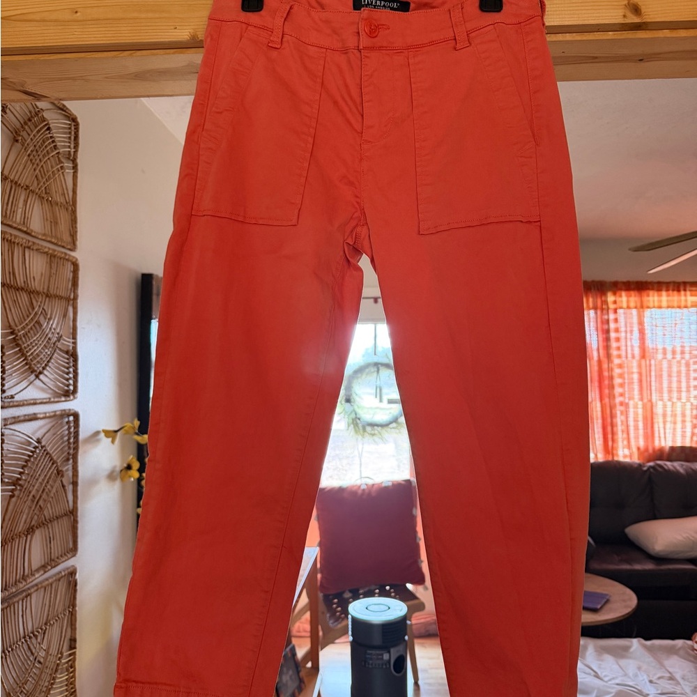 Liverpool women Vibrant Orange Cargo Pants